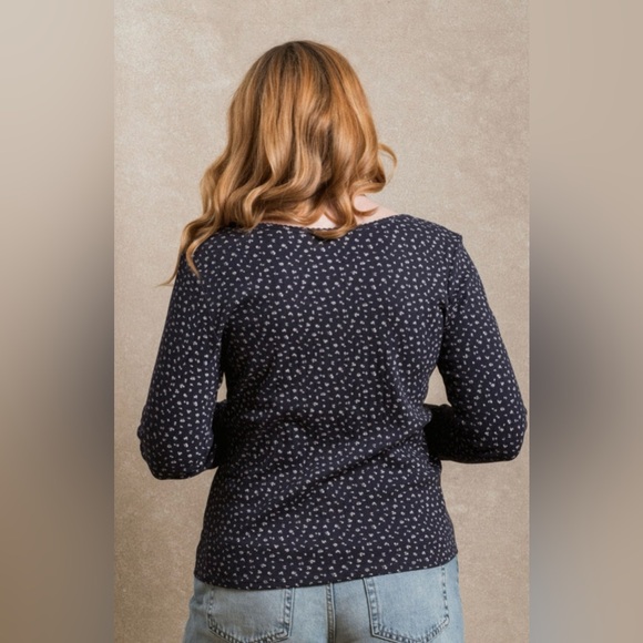 Neuflora Mallory long sleeve Pointelle top floral size XS - Picture 2 of 9